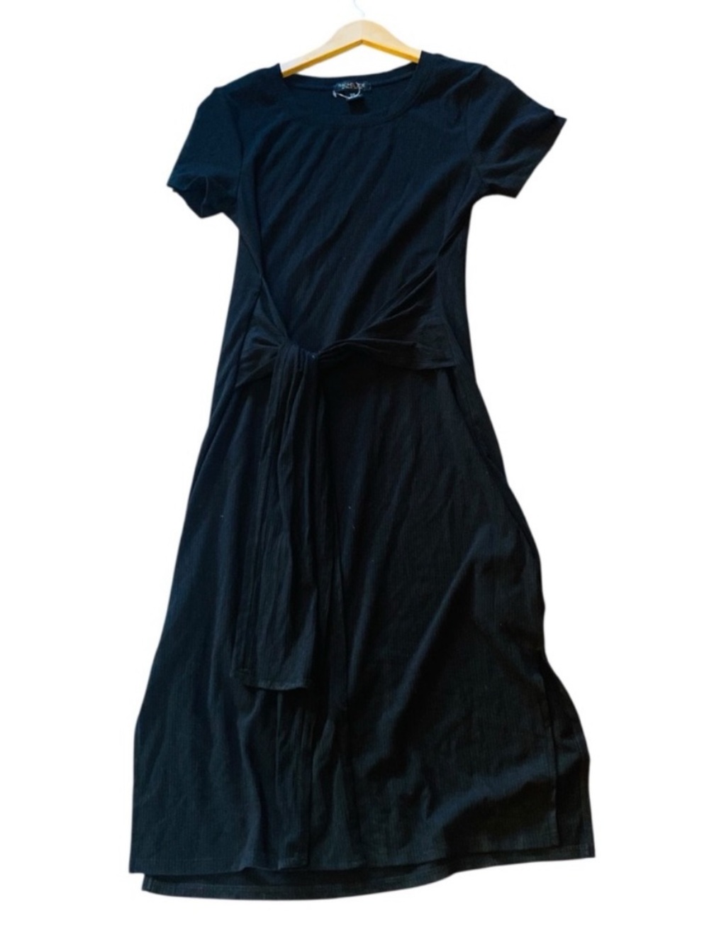 RACHEL ZOE Black Midi Dress With Waist Tie Detail By Rachel Zoe Size M